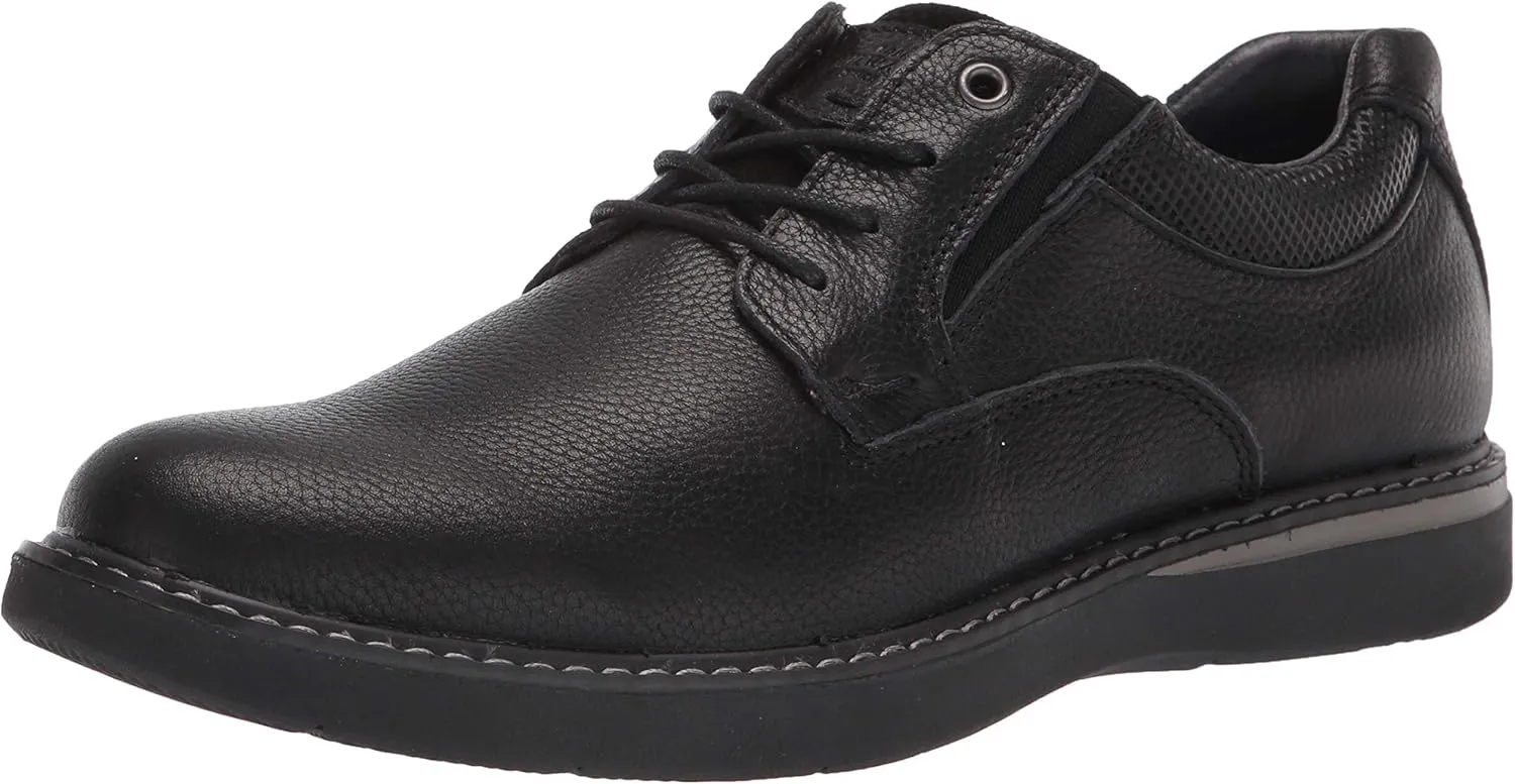 Nunn Bush Men's BAYRIDGE Plain Toe Lightweight Leather LACE-UP Oxford, Black, 13 Wide