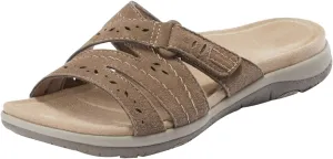 Orthopedic Sandals for Women Arch Support Comfort Flat Sandals Open Toe Summer Casual Slides Slip On Beach Slippers