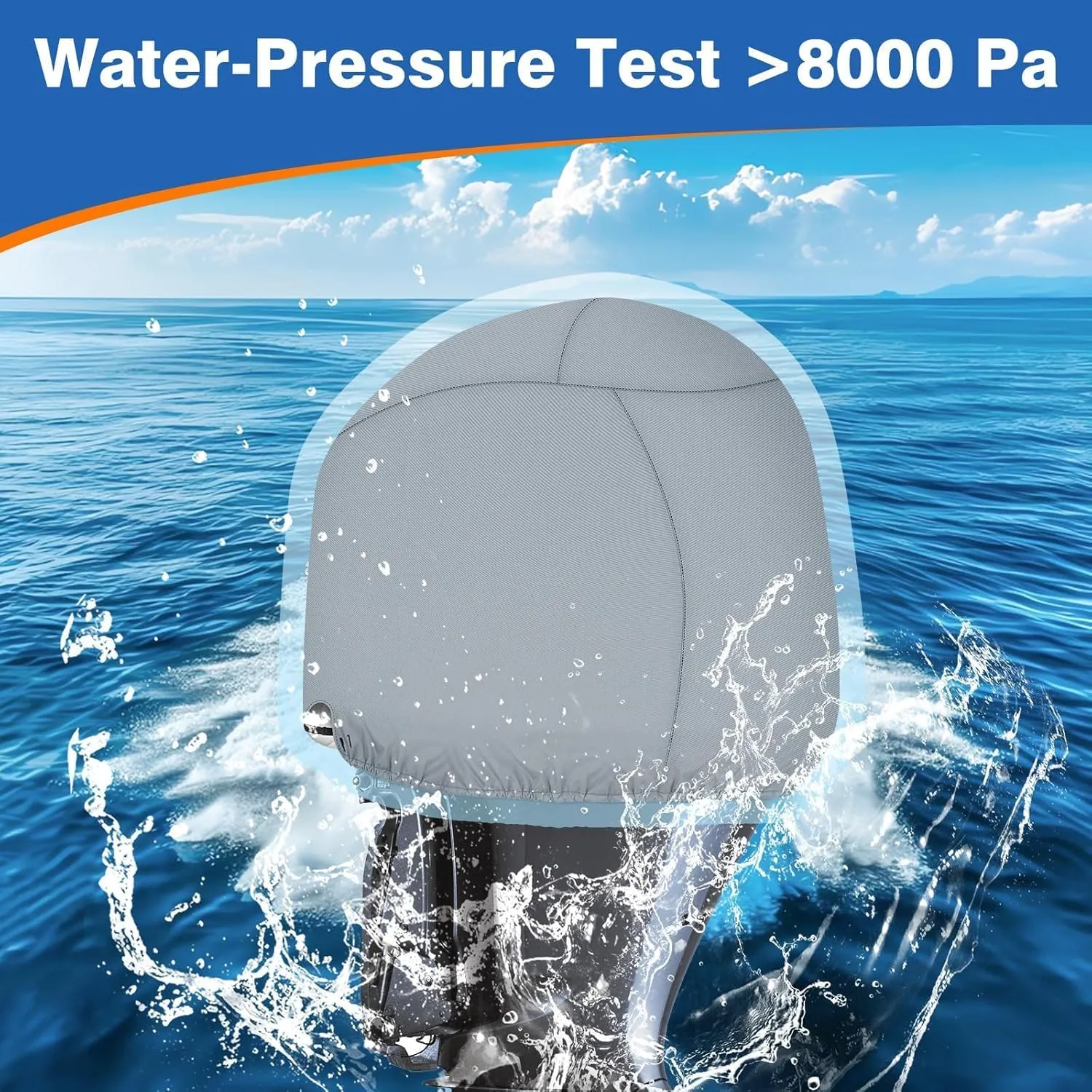 Outboard Motor Cover for Yamaha 4.2L F75/80/90/100/115/115B Offshore,600D Heavy-Duty Waterproof Boat Engine Cover, Fade-Resistant Oxford Fabric