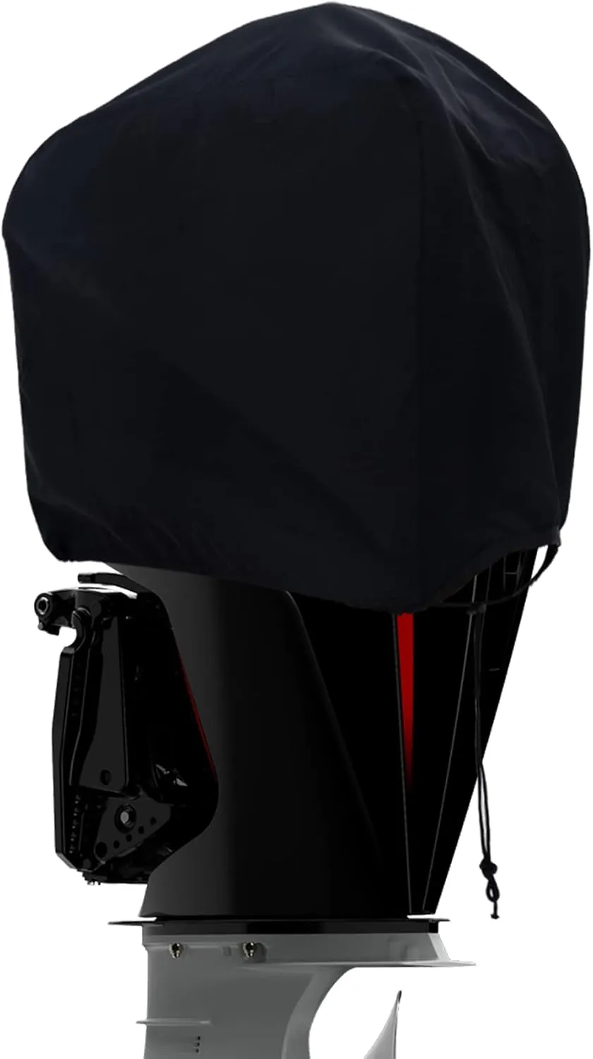 Outboard Motor Half Cover - Waterproof Oxford Fabric, Universal Boat Engine Cover UP-20HP Black