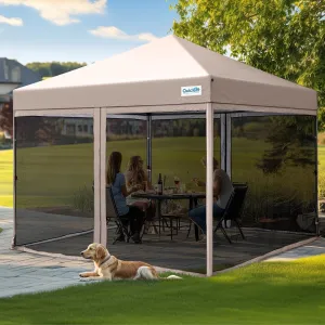 Quictent 6.6'x6.6' Pop up Screened Canopy Tent with Mosquito Netting, Portable Easy up Outdoor Screen House Shelter Fully Sealed for Patio, Camping and Picnic, Includes Wheeled Carry Bag