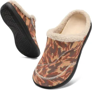 relxfeet Mens Slippers Adjustable Diabetic Shoes Wide Toe Box House Slippers Indoor Outdoor Slip On Warm Clogs for Swollen Feet