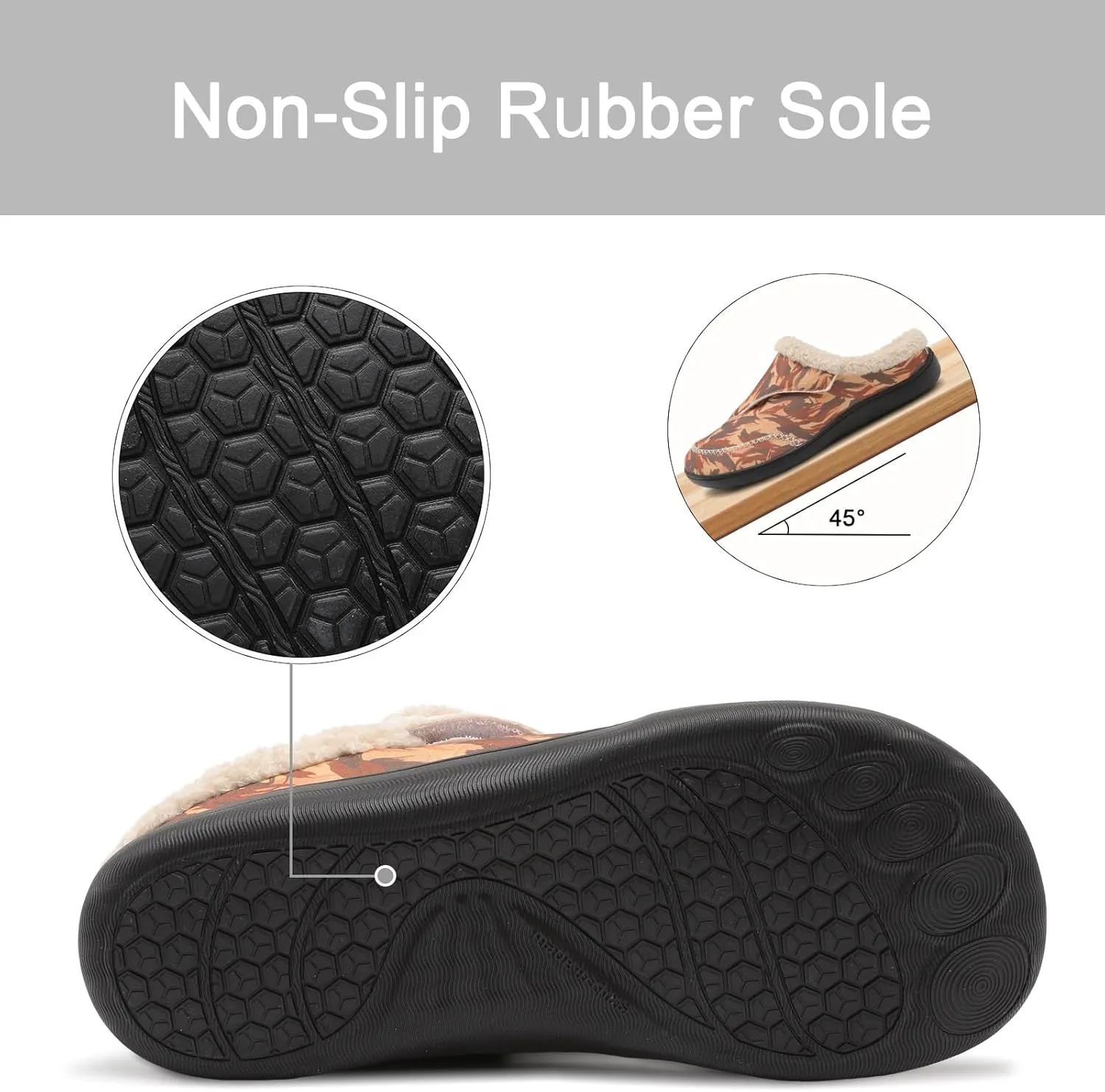 relxfeet Mens Slippers Adjustable Diabetic Shoes Wide Toe Box House Slippers Indoor Outdoor Slip On Warm Clogs for Swollen Feet