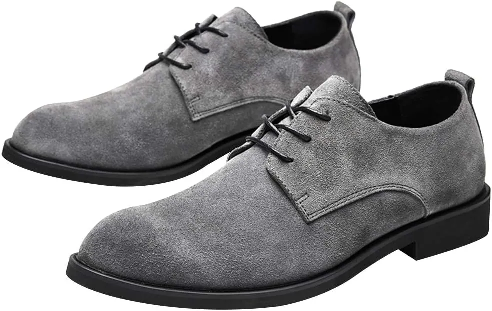 rismart Men's Suede Oxford Dress Shoes Business Casual Shoes