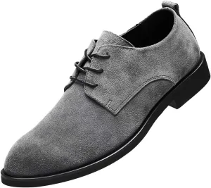 rismart Men's Suede Oxford Dress Shoes Business Casual Shoes