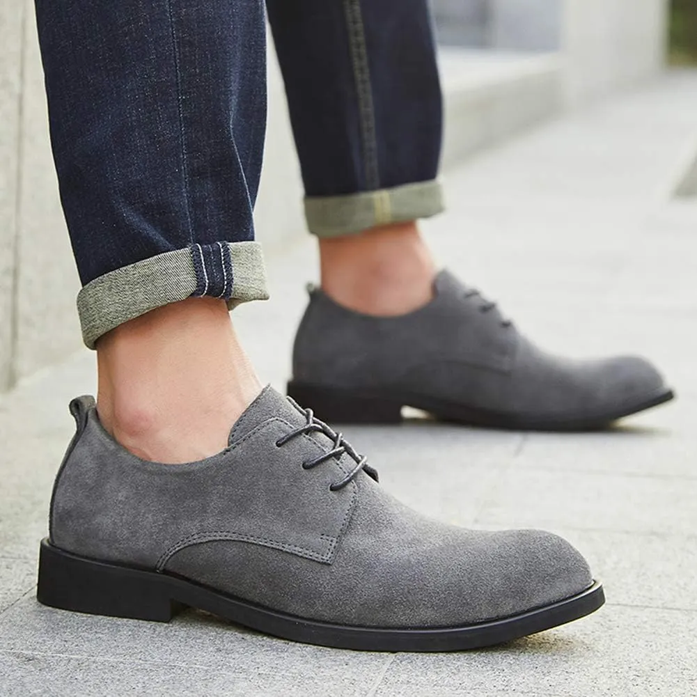 rismart Men's Suede Oxford Dress Shoes Business Casual Shoes