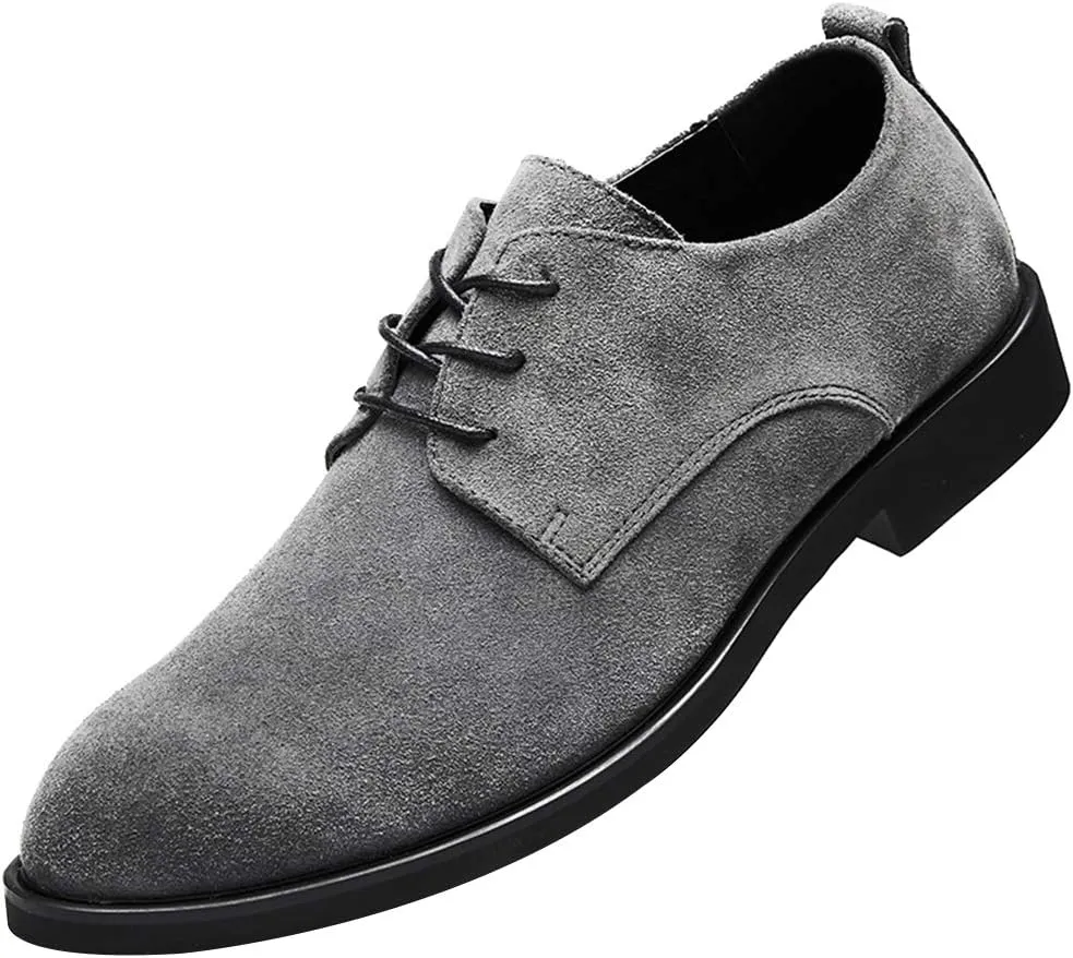 rismart Men's Suede Oxford Dress Shoes Business Casual Shoes