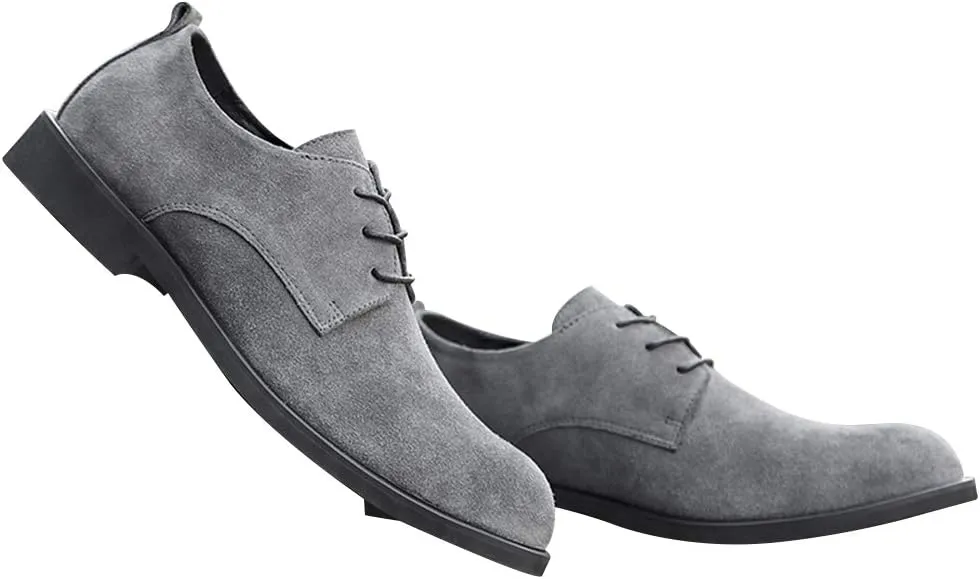rismart Men's Suede Oxford Dress Shoes Business Casual Shoes