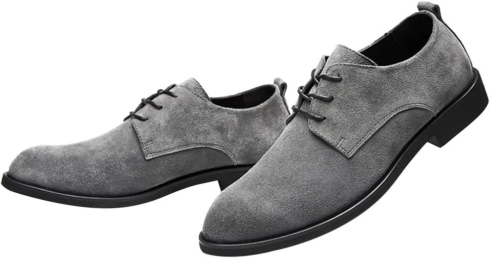 rismart Men's Suede Oxford Dress Shoes Business Casual Shoes