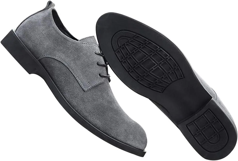 rismart Men's Suede Oxford Dress Shoes Business Casual Shoes