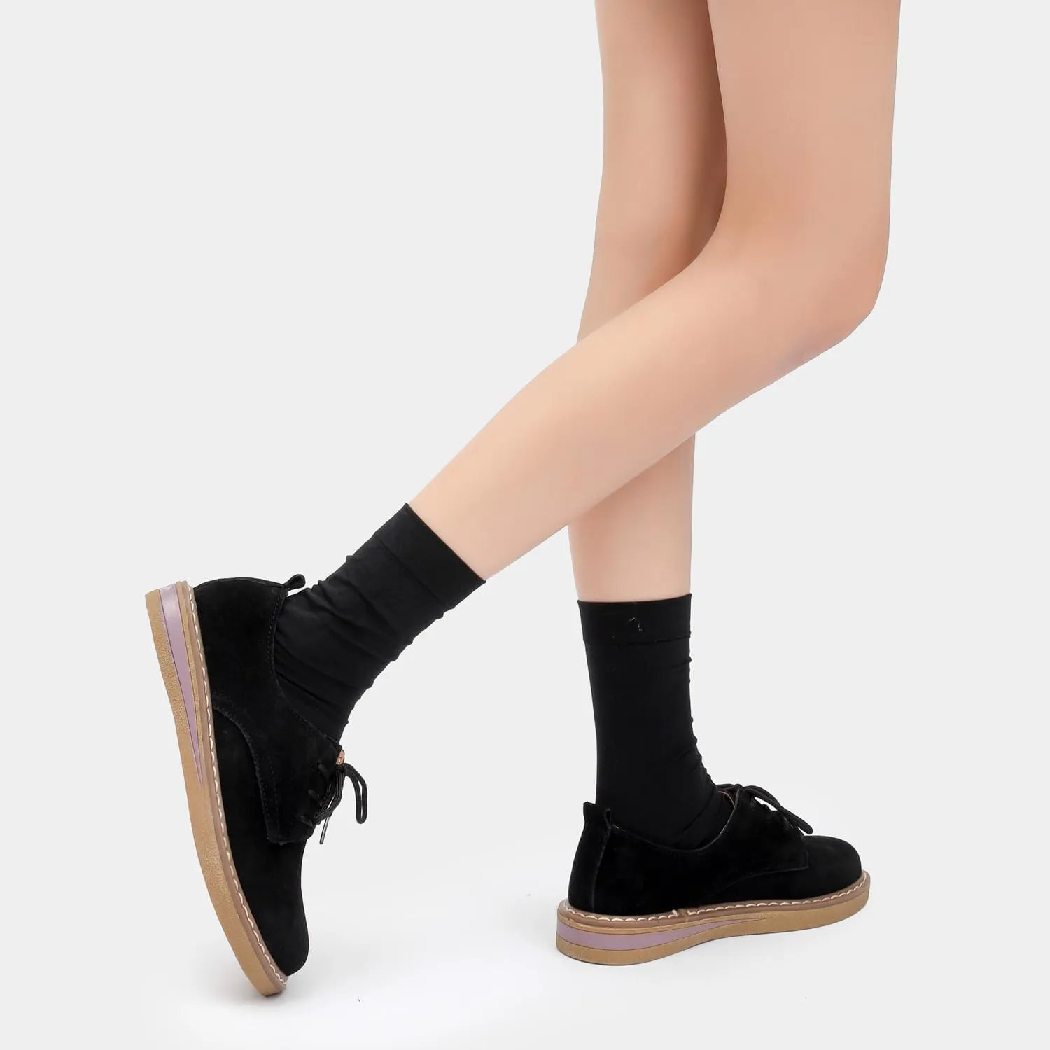 Ruiatoo Dress Shoes for Women Comfort Lace-Up Platform Oxford Shoes Round Toe Oxford Dress Shoe