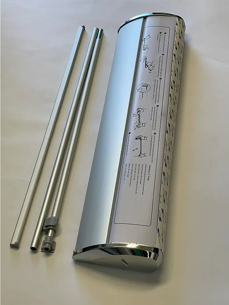 Signs PREMIUM Retractable Roll up Banner Stand Trade Show Display Holder Silver 33½"x65-90" Comes With A Premium Oxford Bag （Stand Only）