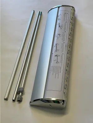 Signs PREMIUM Retractable Roll up Banner Stand Trade Show Display Holder Silver 33½"x65-90" Comes With A Premium Oxford Bag （Stand Only）