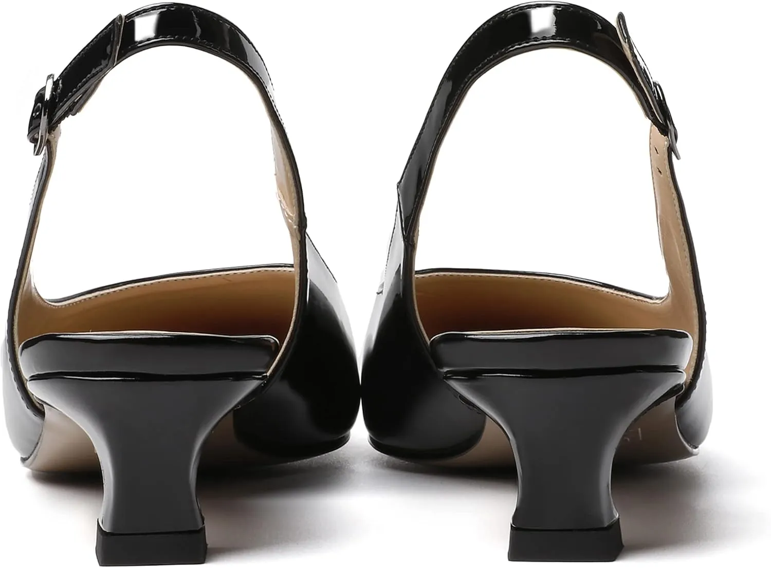 SKYSTERRY Women's Slip On Square Toe Casual Patent Slingback Dating Spool Low Heel Pumps Shoes 1.5 Inch