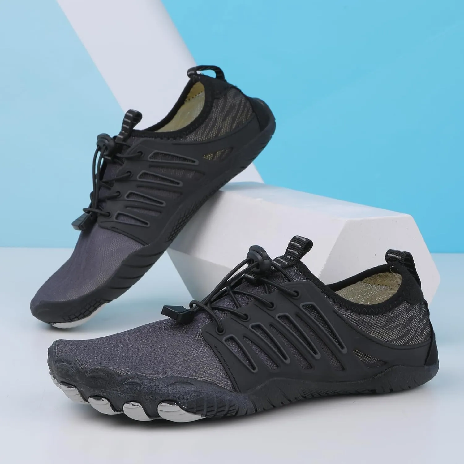 Smoneyful Hike Barefoot Shoes for Women Men, Breathable, Non-Slip Athletic Footwear, Wide Toe Water Shoes, Grounding Shoes and Grounding Barefoot Shoes for Barefoot Womens