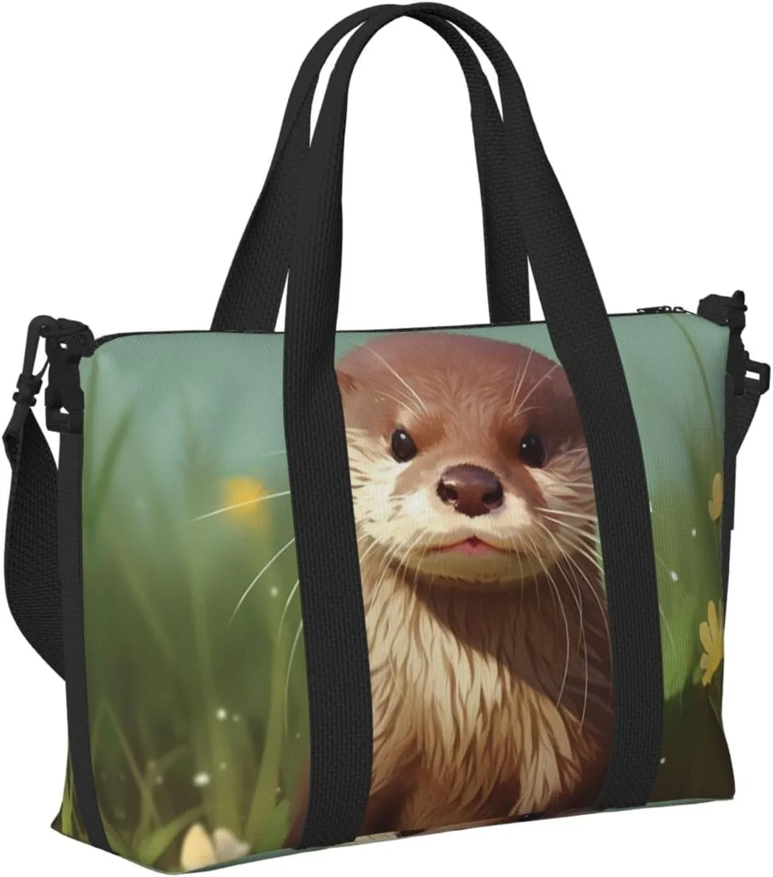 Sports Gym Bag for Women Men Travel Duffel Bag Tote Cute otter Weekender Bag Canvas Carry on Overnight Bag for Travel Swimming Fitness Workout Sports Duffle Bag