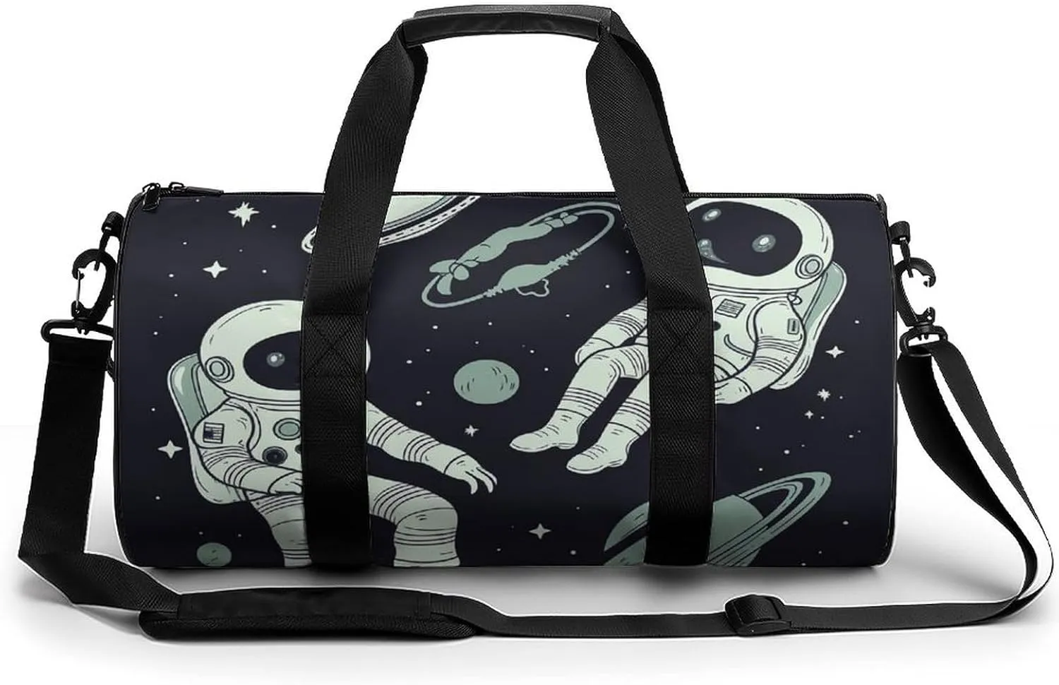 Sports Gym Bag for Women Men Travel Duffel Bag Tote Weekender Bag Astronaut And Alien Carry on Overnight Bag for Travel Swimming Fitness Workout Sports Duffle Bag