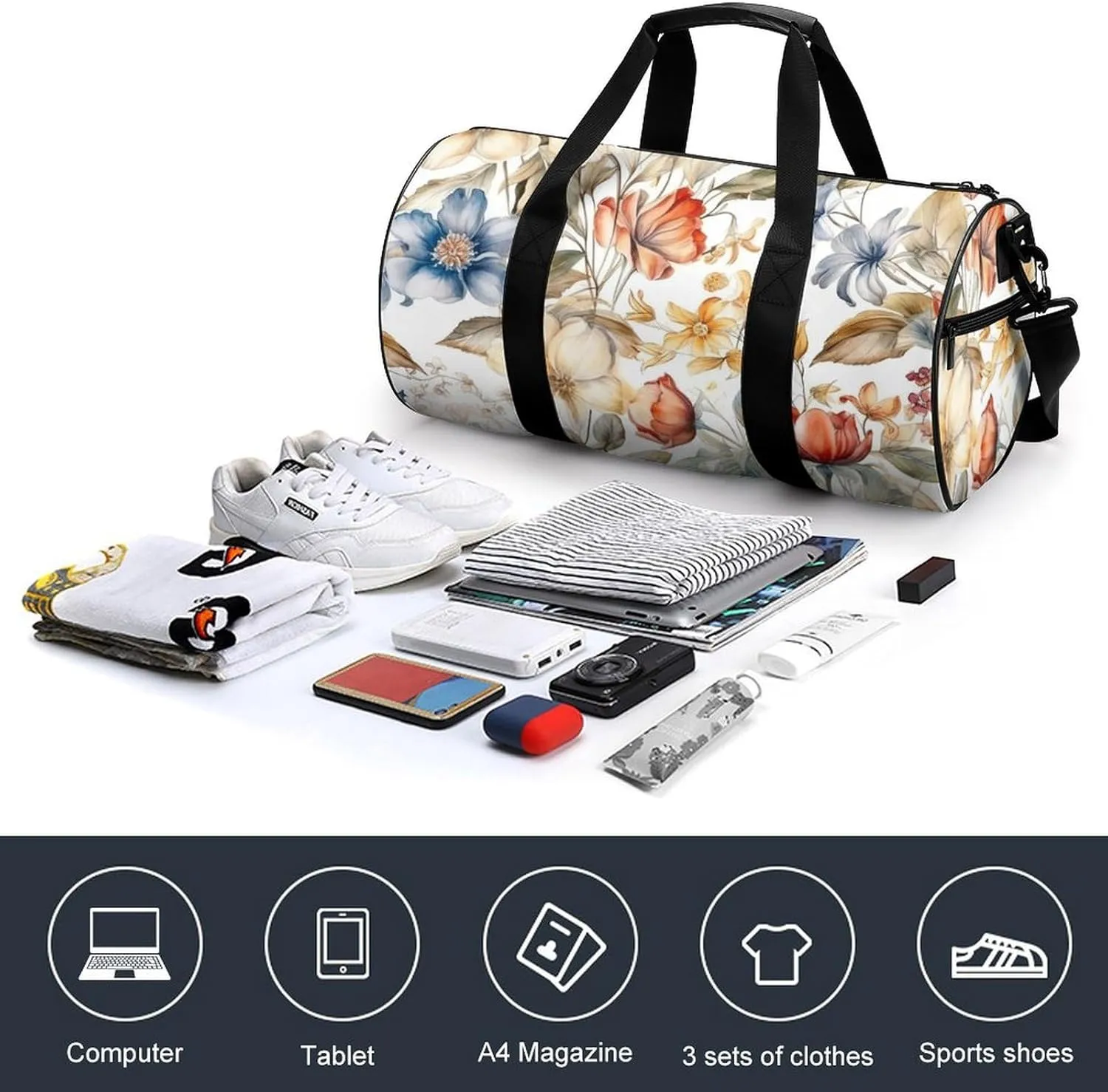 Sports Gym Bag for Women Men Travel Duffel Bag Tote Weekender Bag Light Purple And Red Carry on Overnight Bag for Travel Swimming Fitness Workout Sports Duffle Bag