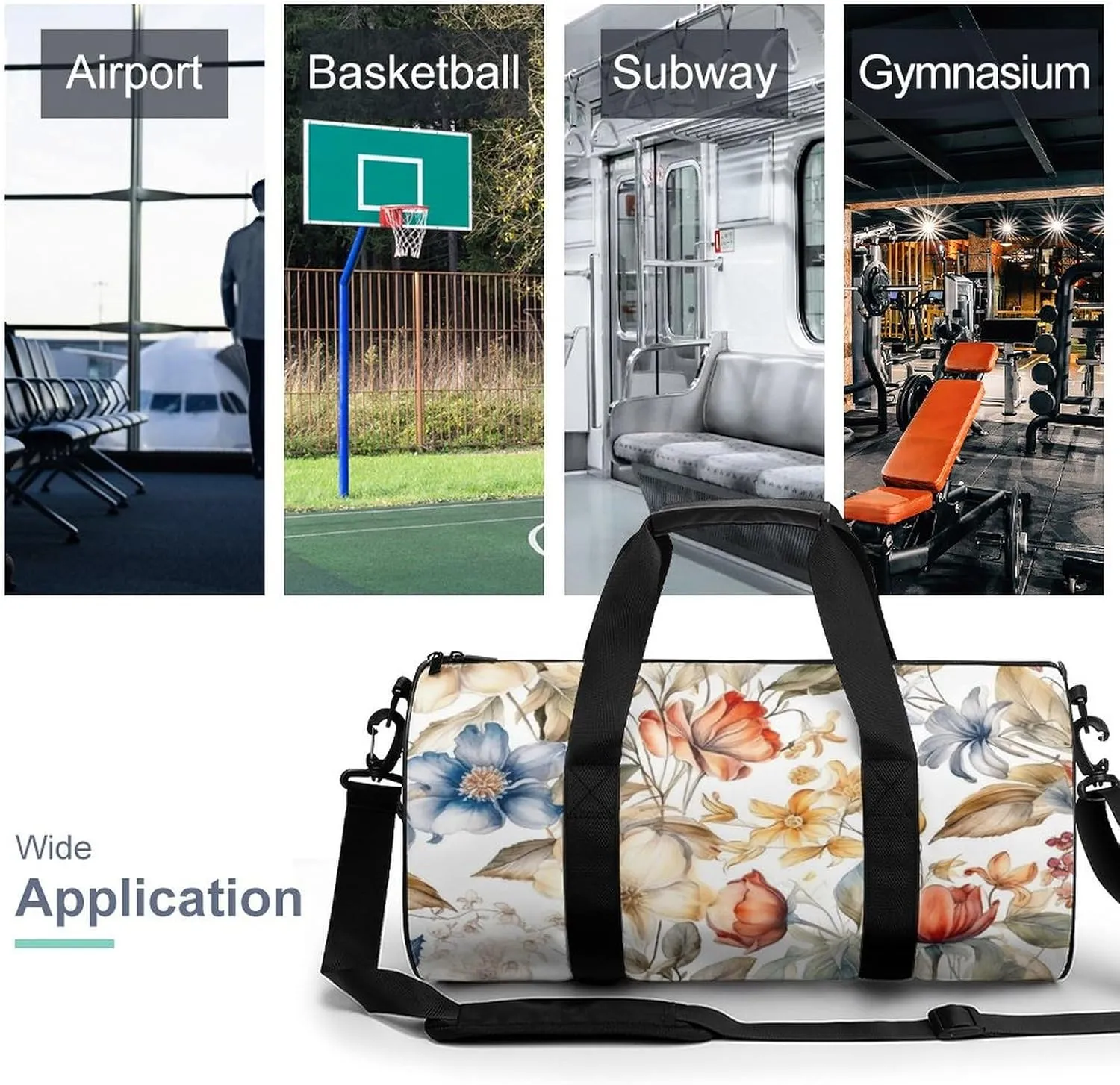 Sports Gym Bag for Women Men Travel Duffel Bag Tote Weekender Bag Light Purple And Red Carry on Overnight Bag for Travel Swimming Fitness Workout Sports Duffle Bag