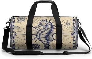 Sports Gym Bag for Women Men Travel Duffel Bag Tote Weekender Bag Old Nautical Chart Style Carry on Overnight Bag for Travel Swimming Fitness Workout Sports Duffle Bag