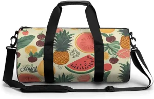 Sports Gym Bag for Women Men Travel Duffel Bag Tote Weekender Bag Tropical Fruit Carry on Overnight Bag for Travel Swimming Fitness Workout Sports Duffle Bag