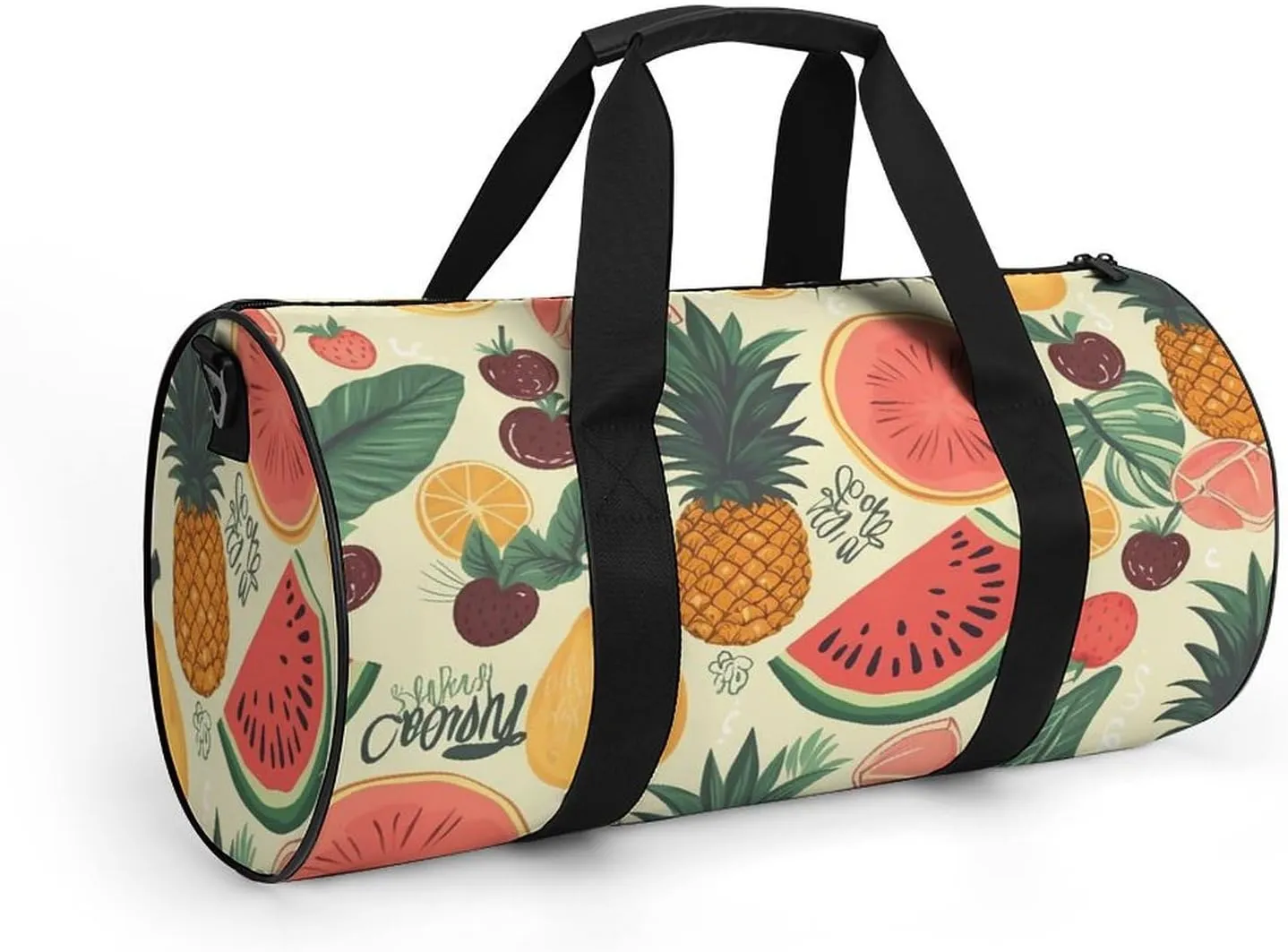 Sports Gym Bag for Women Men Travel Duffel Bag Tote Weekender Bag Tropical Fruit Carry on Overnight Bag for Travel Swimming Fitness Workout Sports Duffle Bag