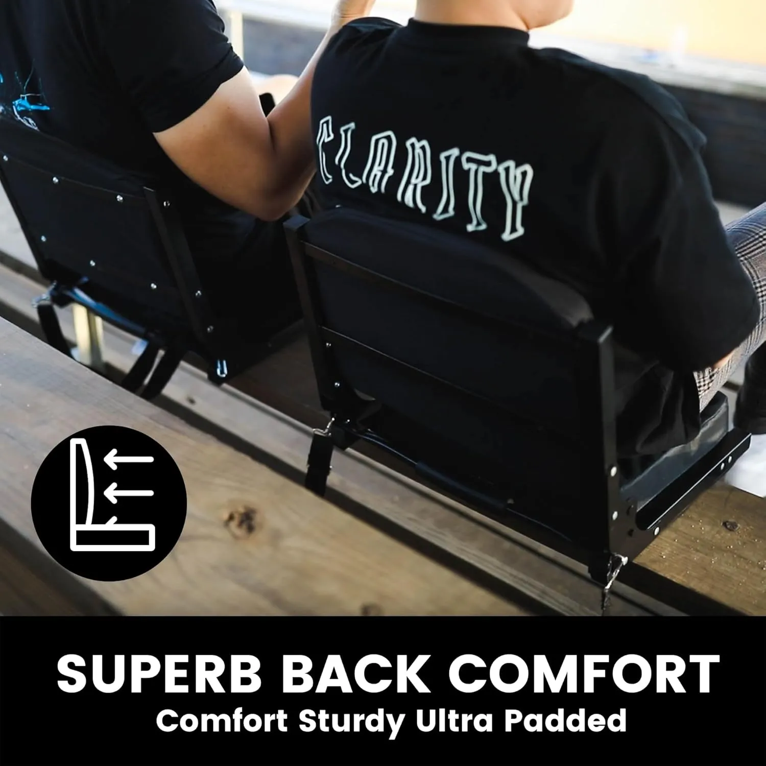 Stadium Seats for Bleachers, Bleacher Seats with Ultra Padded Comfy Foam Backs and Cushion, Wide Portable Stadium Chairs with Back Support and Shoulder Strap