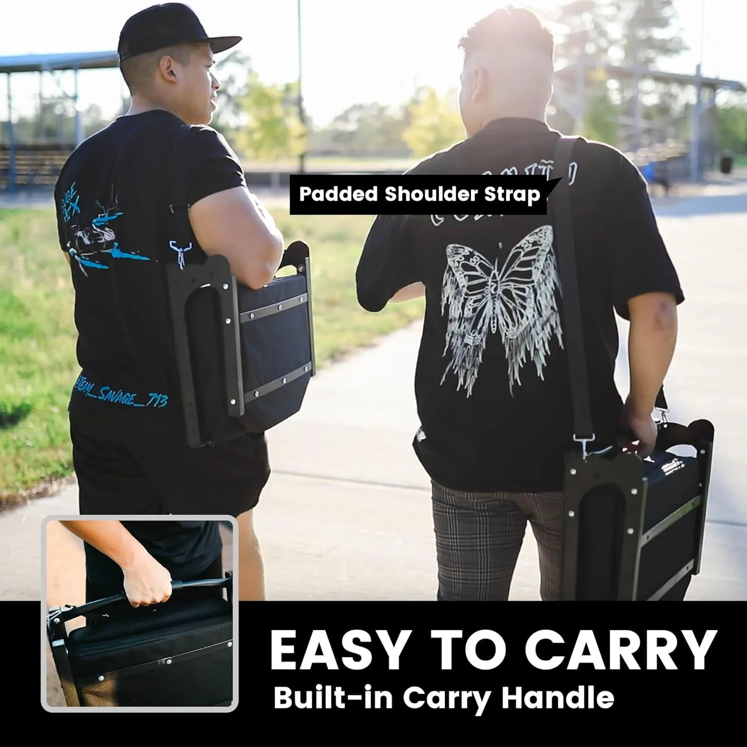 Stadium Seats for Bleachers, Bleacher Seats with Ultra Padded Comfy Foam Backs and Cushion, Wide Portable Stadium Chairs with Back Support and Shoulder Strap