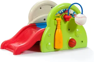 Step2 Sport-Tastic Activity Center, Kids Playhouse, Indoor/Outdoor Playset & Slide, Play Gym Includes Bat & Balls, Made of Durable Plastic, For Toddlers 1  Years Old