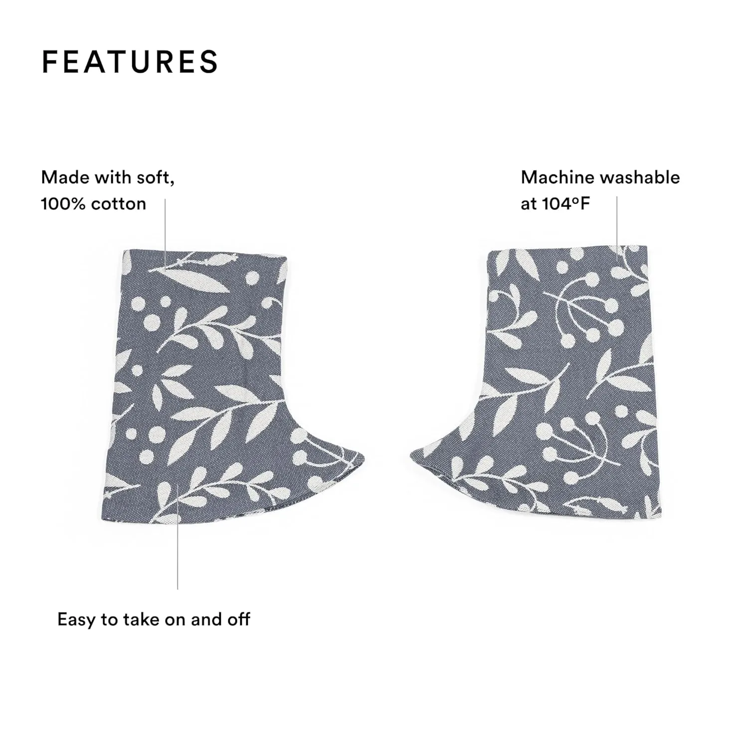 Stokke Limas Strap Protector, Floral Slate - Keeps Carrier Fresh & Clean - Machine Washable, 100% Cotton - Compatible with Limas & Flex