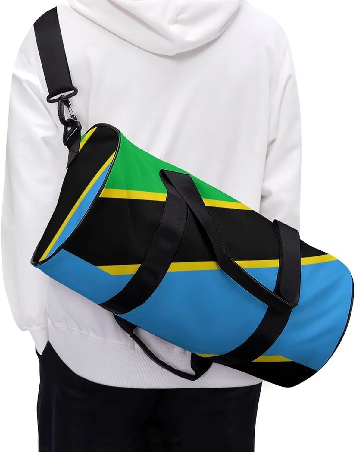 Tanzania Flag Waterproof Gym Bag for Women Men with Wet Pocket Sports Duffel for Travel Weekender