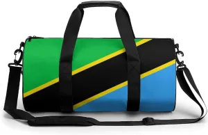 Tanzania Flag Waterproof Gym Bag for Women Men with Wet Pocket Sports Duffel for Travel Weekender