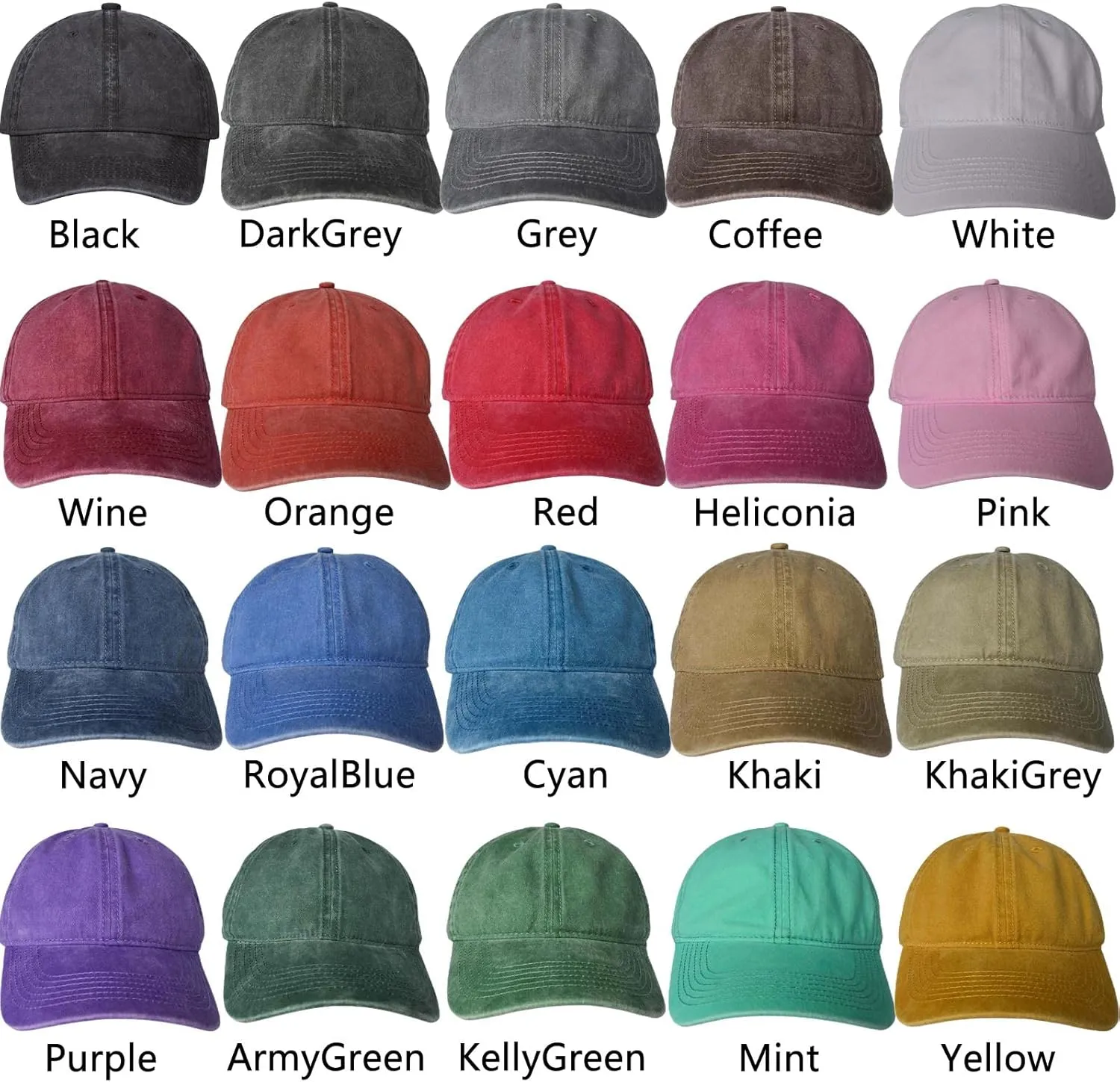 TSSGBL Vintage Cotton Washed Baseball Caps Unstructured Low Profile Adjustable Distressed Dad Hat for Men Women S-M-L-XXL