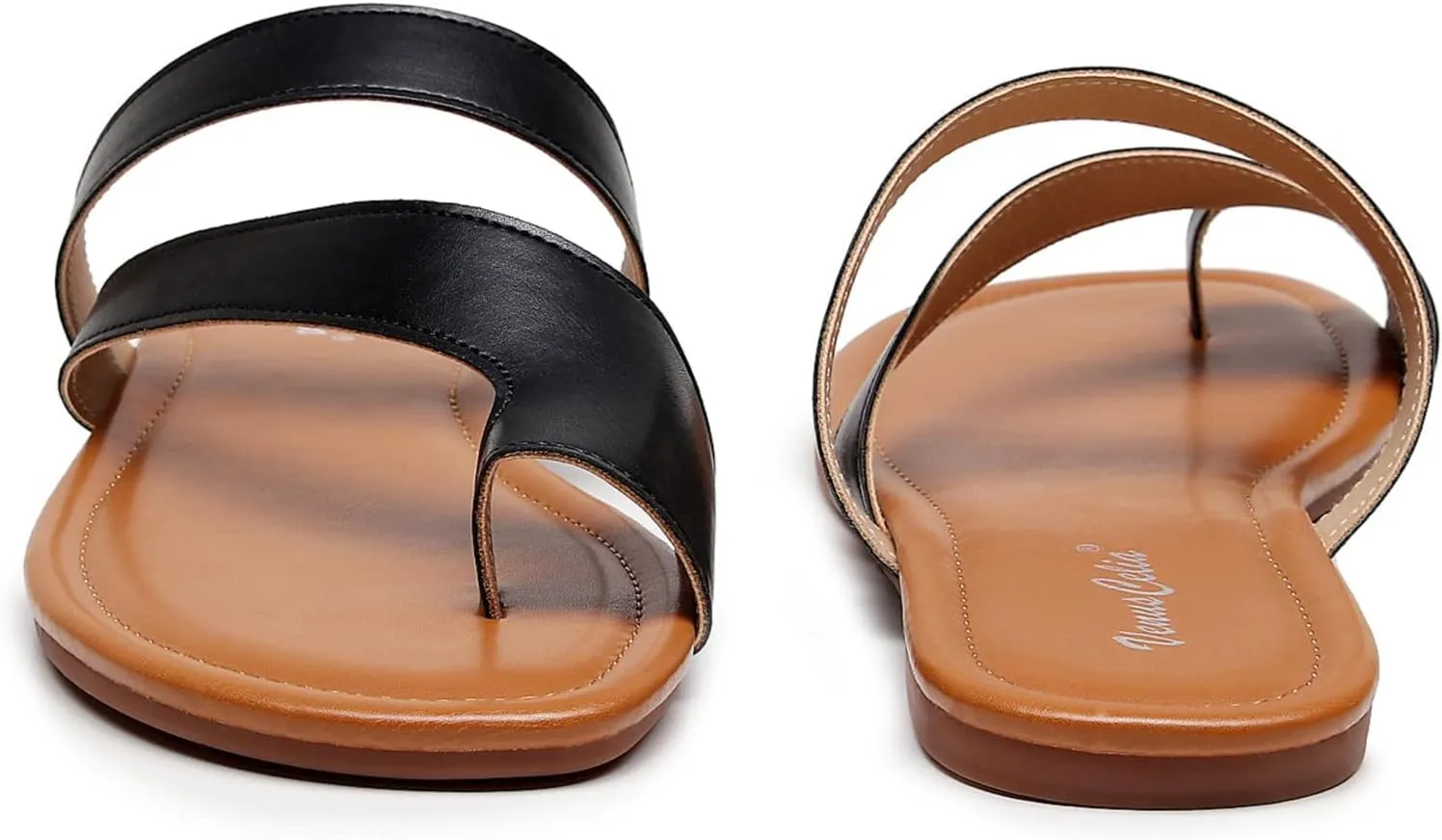 VenusCelia Women's Toe-Ring Wide Slide Sandal