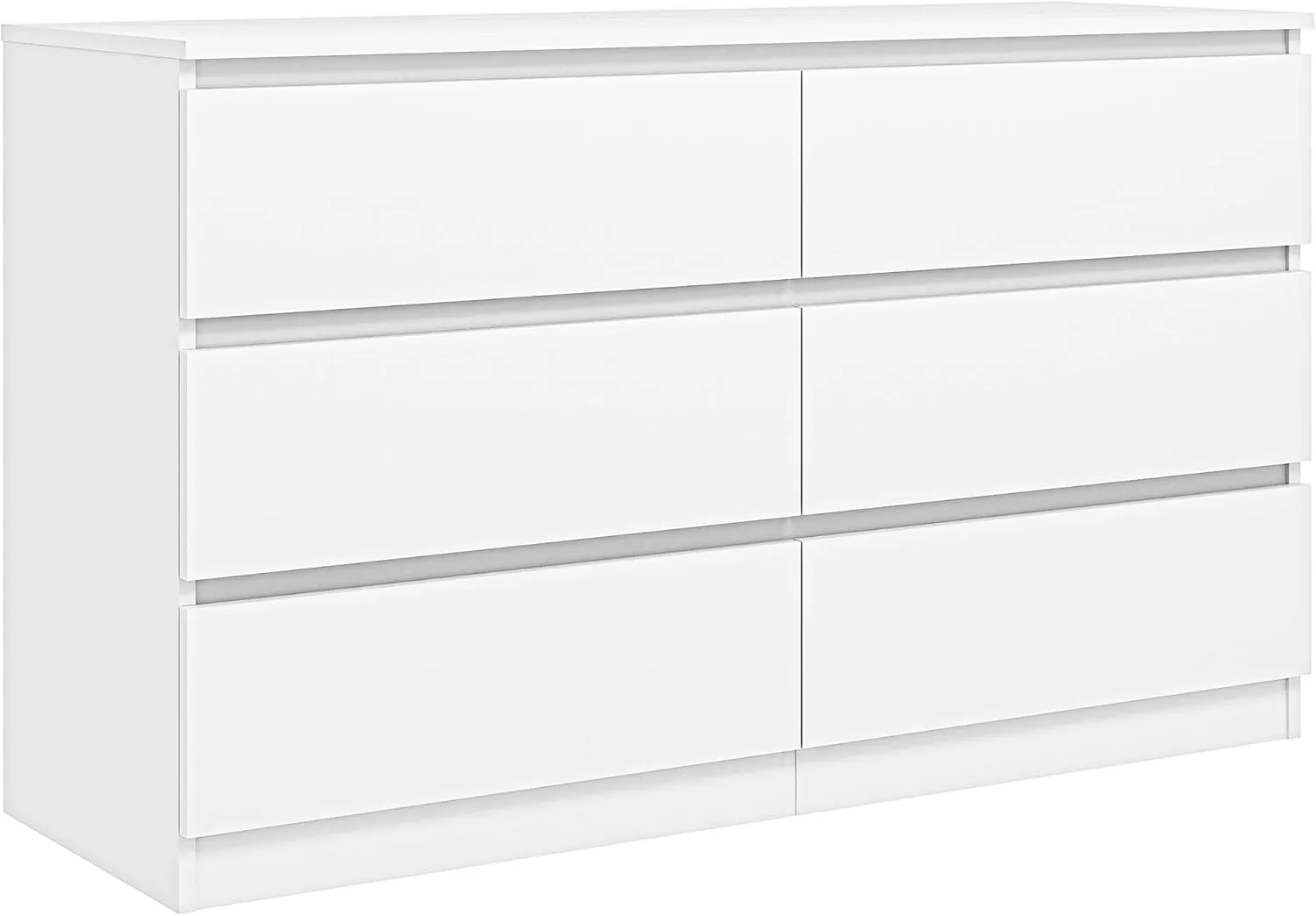 Vibe & Dine 6 Drawer Double Dresser, Modern Chest of Drawers with Wide Storage for Closet, Bedroom, Living Room