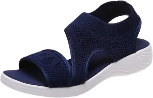 Walking Sandals for Women Platform Wedge with Arch Support Orthotic Comfortable Plantar Fasciitis Sandal Non-slip Casual Open Toe Sport Slip-Ons for Athletic Summer Beach Outdoor