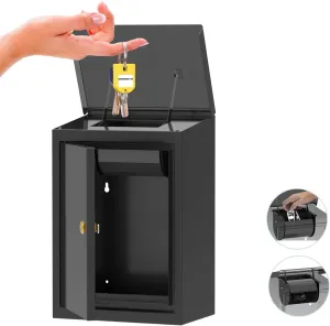 WeHere Key Drop Box for Outside Wall Mount, Key Return Box for Automotive, Anti-Thief & Waterproof Design for Outdoor, Heavy-Duty Secure Key Storage Box for Hotel,Car Rental, Large Capacity