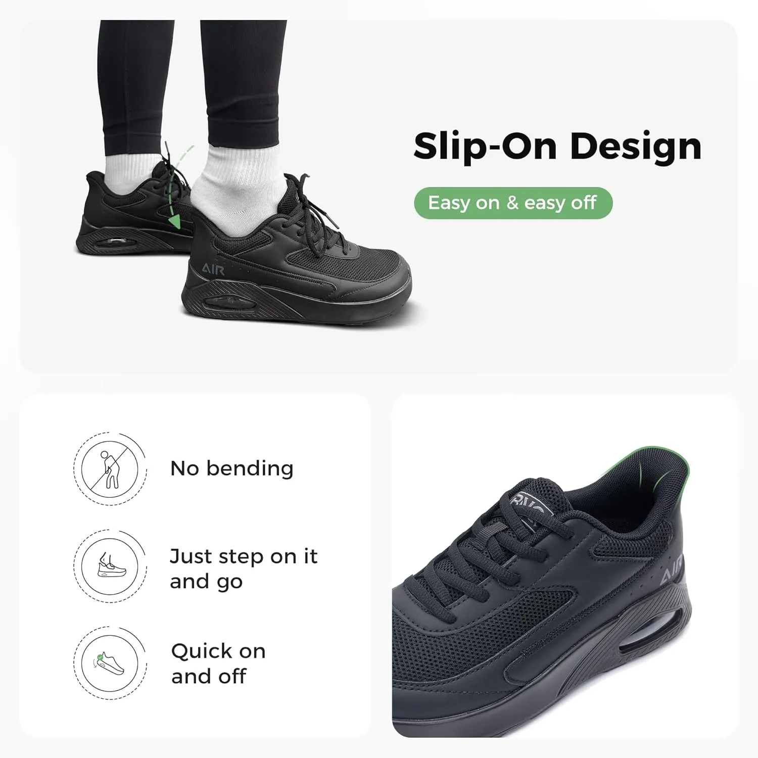 Wide Toe Box Womens Slip On Walking Shoes Extra Wide Width Sneaker for Foot Pain Relif Comfortable Air Tennis Running Shoes Size 6-11