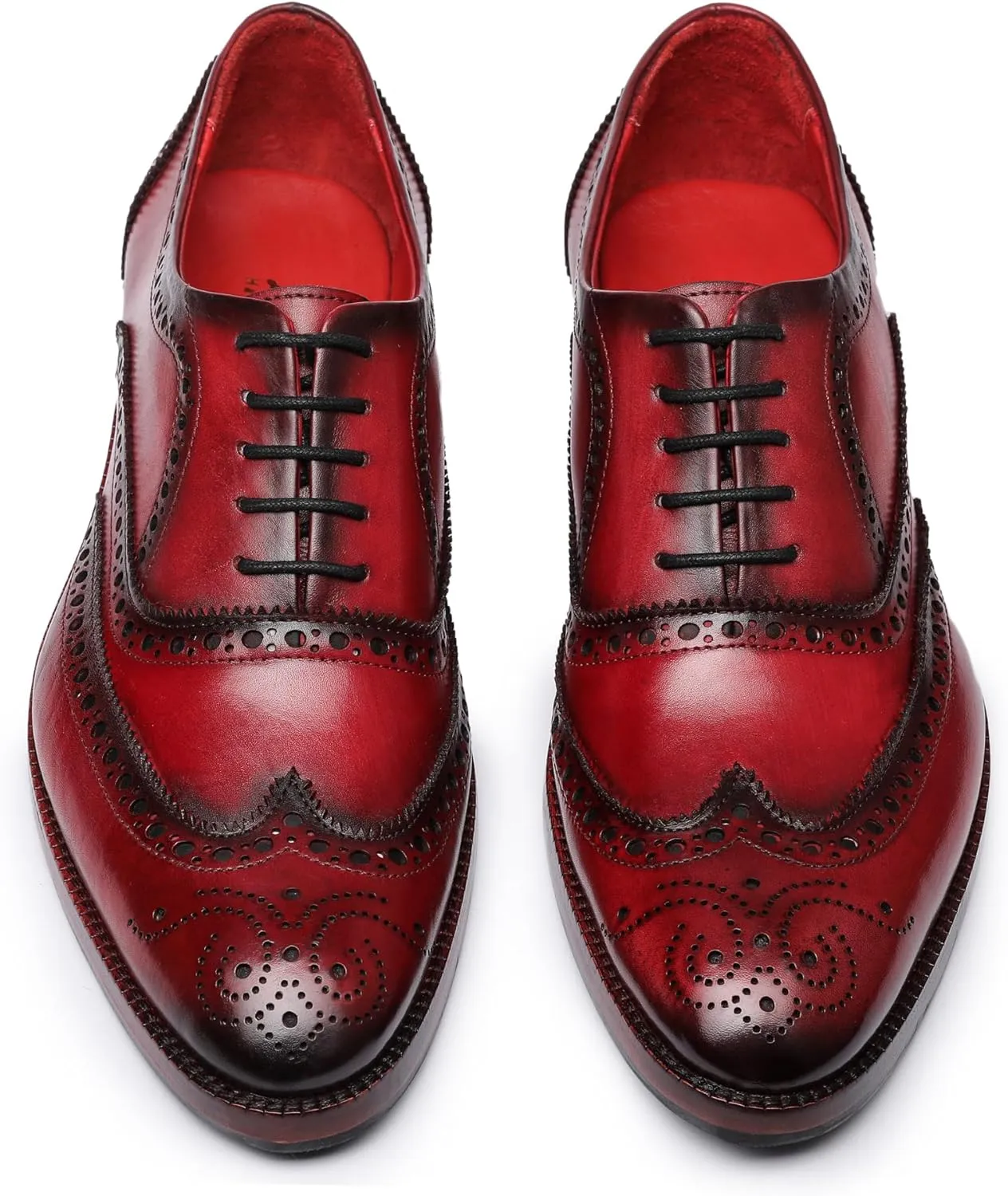 Wingtip Brogue Oxford Handcrafted Men's Genuine Leather Lace up Dress Shoes