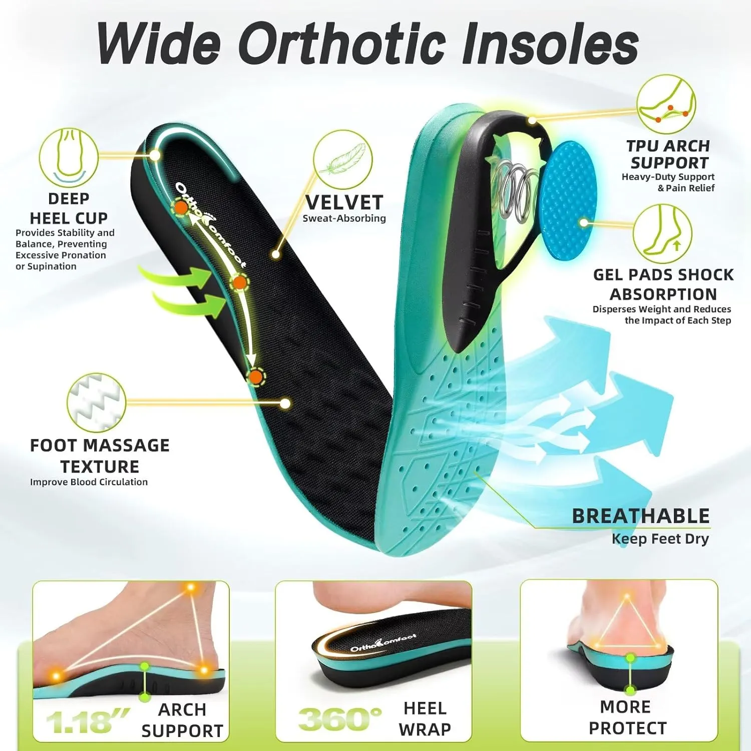 Women's Orthopedic Diabetic Wide Running Shoes: Comfortable Casual Arch Support Plantar Fasciitis Fashion Sneakers, High Arch Work Tennis Walking Shoes for Foot and Heel Pain Relief