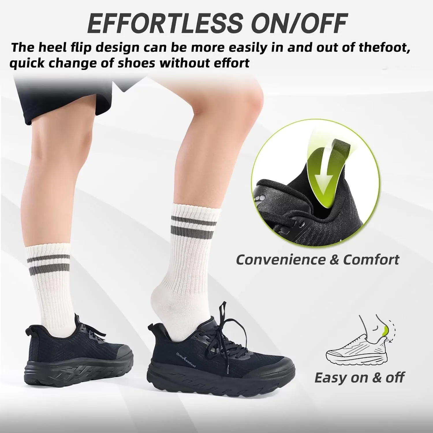 Women's Orthopedic Diabetic Wide Running Shoes: Comfortable Casual Arch Support Plantar Fasciitis Fashion Sneakers, High Arch Work Tennis Walking Shoes for Foot and Heel Pain Relief