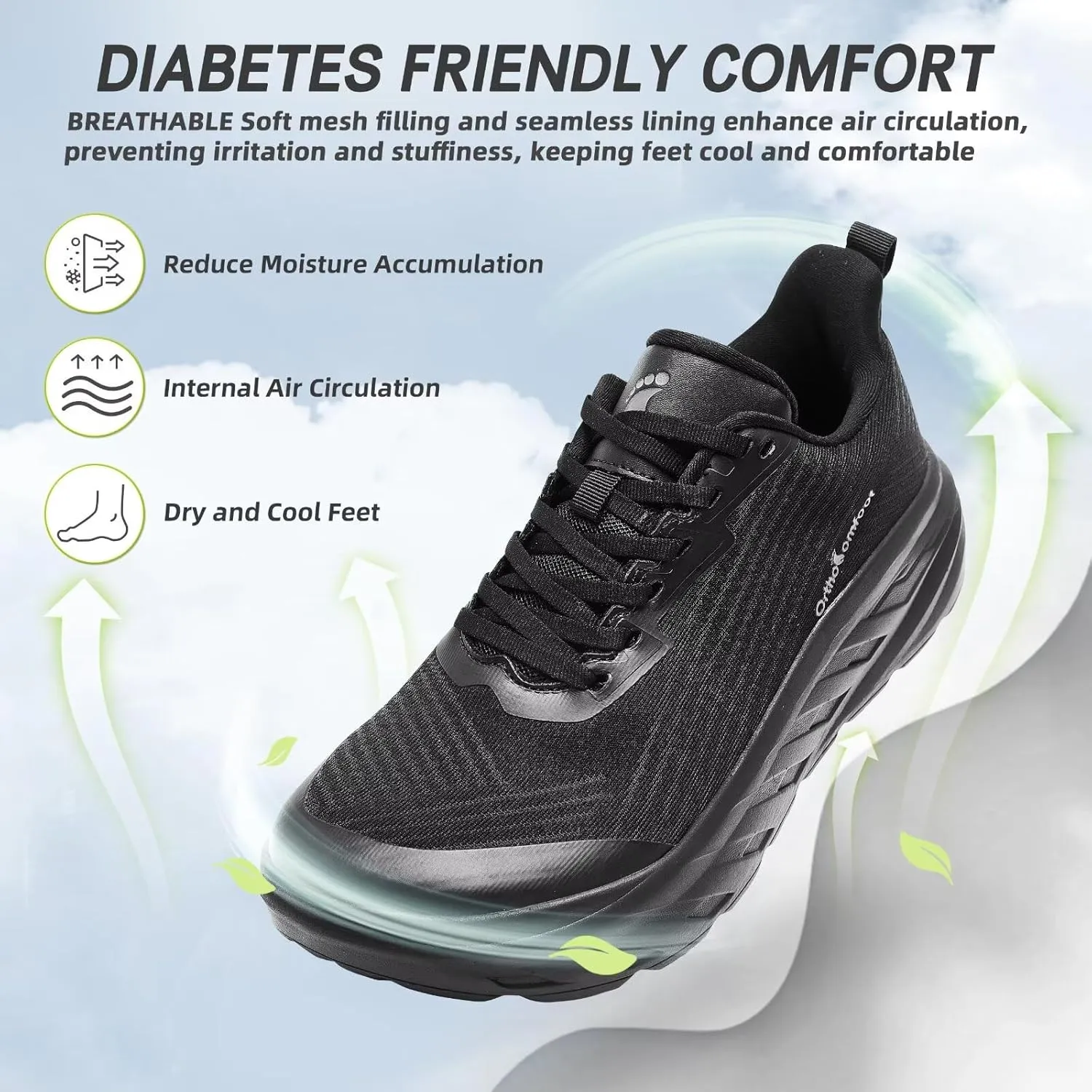 Women's Orthopedic Diabetic Wide Running Shoes: Comfortable Casual Arch Support Plantar Fasciitis Fashion Sneakers, High Arch Work Tennis Walking Shoes for Foot and Heel Pain Relief