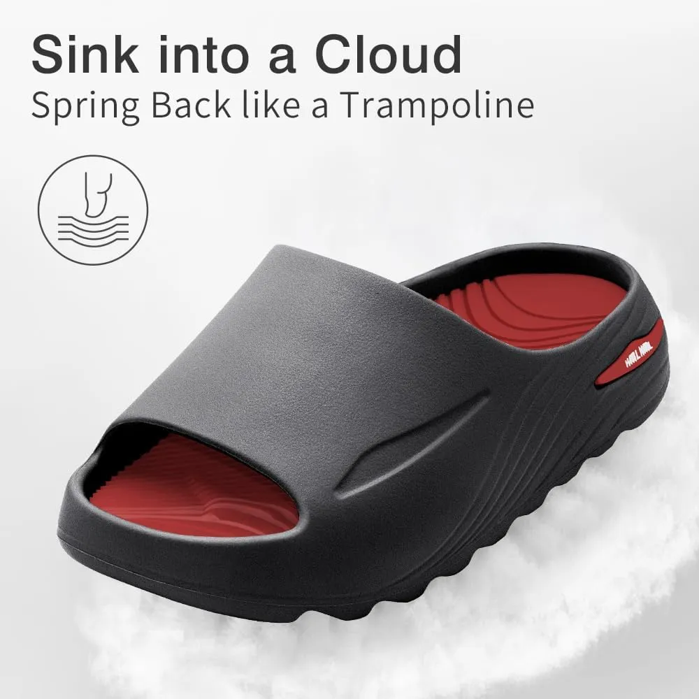 Womens Recovery Slide Sandals with Comfortable Plantar Fasciitis Arch Support Orthotic, Odorless, Non Slip, Lightweight, Thick Cushion Slippers for House, Outdoor Walking