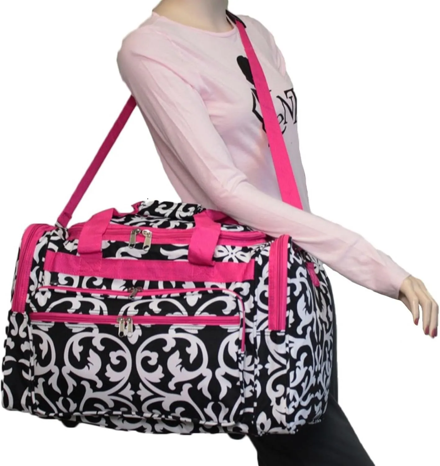 World Traveler Damask 22-inch Carry-on Duffle Bag with Adjustable Shoulder Strap