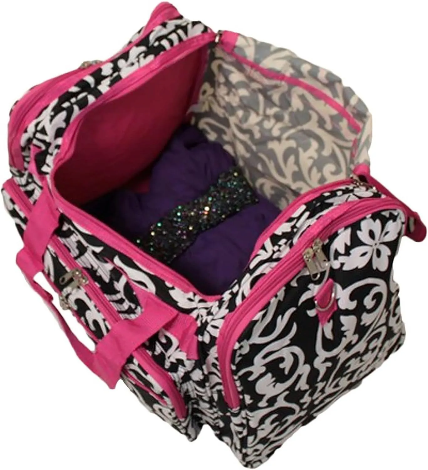 World Traveler Damask 22-inch Carry-on Duffle Bag with Adjustable Shoulder Strap