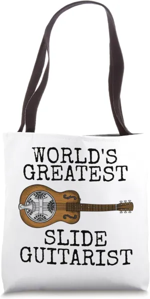 World's Greatest Slide Guitarist, Resonator Guitar Tote Bag