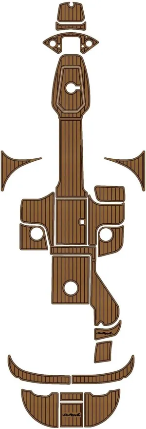 ZVZ 2004 Sea Ray 240 Sundeck Swim Platform Cockpit | Faux Teak Marine Mat, ASTM F1677 Non-Slip | Sunlight Durable Boat Flooring Replacement for SeaDek & GatorStep Marine-Grade Decking Floor Mat