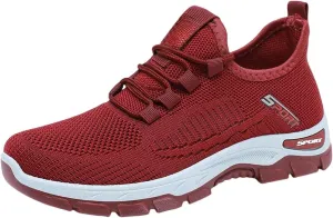 ZWRXW Women's Slip On Walking Shoes Slip-On Orthopedic Shoes Lightweight Breathable Comfortable Fashion Sneakers Non Slip Mesh Up Footwear for Tennis Running Training
